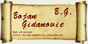 Bojan Gidanović vizit kartica